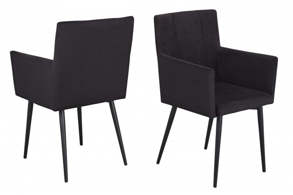 Reality 2er Set Stuhl Monaco Style Samt schwarz