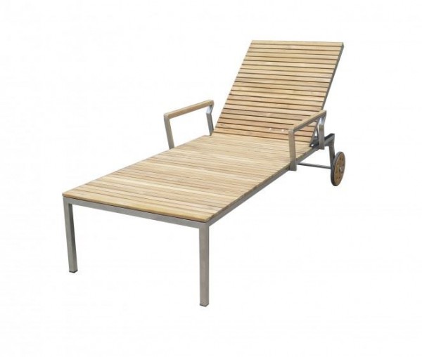 Livingruhm Sonnenliege Dallas Edelstahl Teak