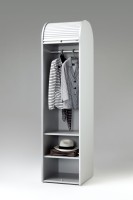 Livingruhm Kleiderschrank mit Rollladen Silber 50cm Klenk Collection