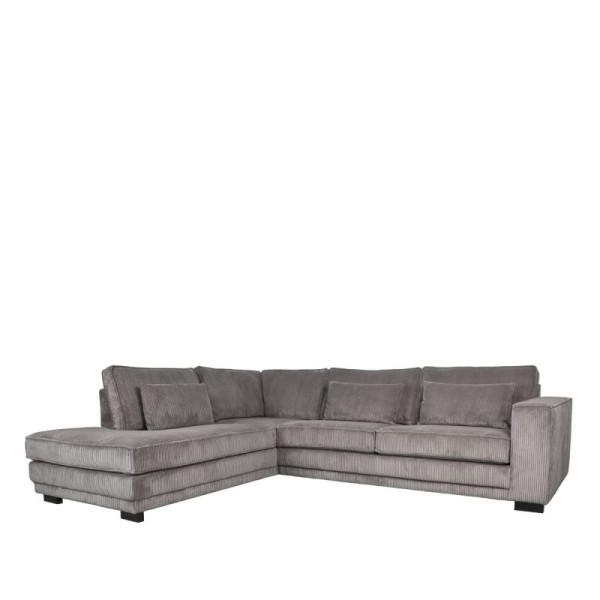 LABEL51 Aruba Bank 2,5-Sitzer Anthrazit Ribcord | Schwarzes Holz