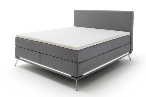 Livingruhm Boxspringbett Milano 180 x 200 cm hellgrau