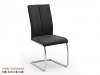 MCA Furniture Stuhl Flores C 2er Set Freischwinger Kunstleder & Rundrohr