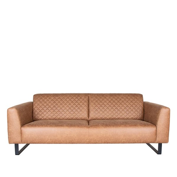 LABEL51 Sofa Nola 3-Sitzer Cognac Mikrofaser