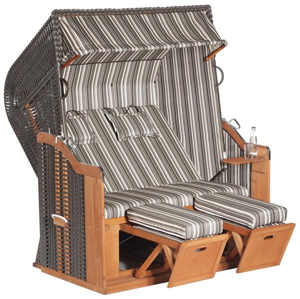 Sunny Smart Strandkorb Rustikal 250 XL Plus anthrazit/hellgrau
