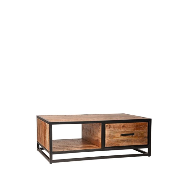 LABEL51 Couchtisch Tampa Mangoholz Natur Metall 110 x 70 cm