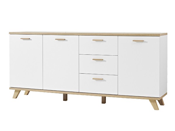 Livingruhm Sideboard Weiß matt Eiche Dekor 196 cm breit