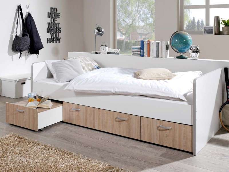 Bett Bonny Kinderbett 90x200 cm mit Stauraum Sonoma