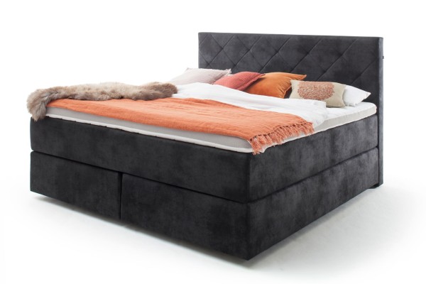 Livingruhm Boxspringbett New York 160 x 200 cm schwarz