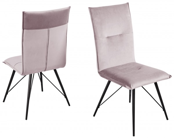 Reality 2er Set Stuhl Luca Samt rosé