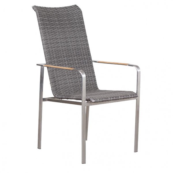 deVries Lute Hochlehner Diningsessel 8 mm smokey grey