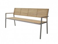 Livingruhm Garten Sitzbank Dallas 4-Sitzer Edelstahl Teak