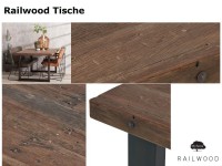 Design Esstisch Railwood recycelt massiv Industrial