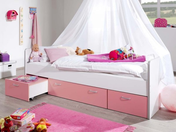 Relita Bett Bonny 90 x 200 cm Kinderbett mit Stauraum rosa