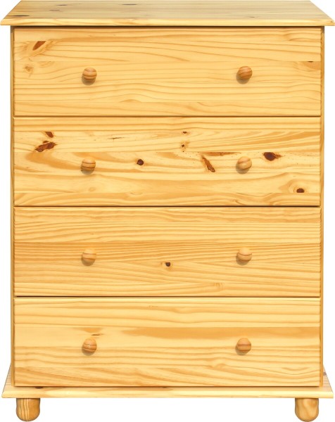 Möbilia Kommode 4 Schubladen Kiefer-Holz massiv