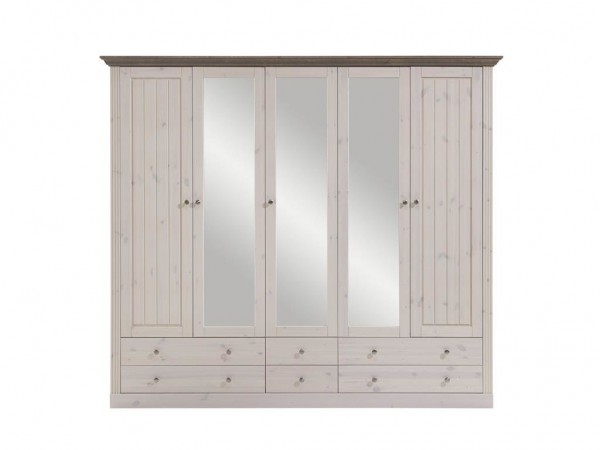 Steens Kleiderschrank Monaco 115 - 228 x 201 cm weiß/stone