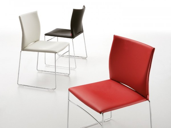 Infiniti Stuhl Web 2er Set stapelbar Leder