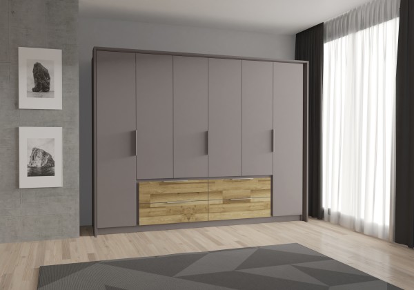 Forte Kleiderschrank Luano 270 x 210 x 60 cm Grau