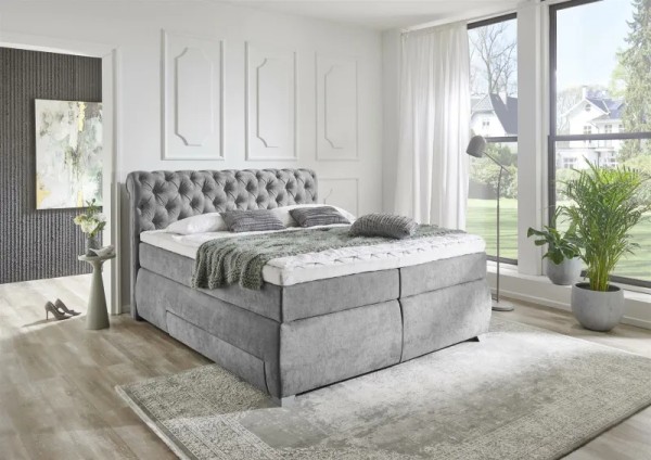 Relita Boxspringbett York 180 x 200 cm, mit 7-Zonen TFK-Matratzen, Visco Topper und Bettschubladen,