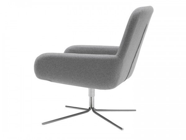 Softline Coco Drehsessel Filz Melange Lichtgrau (612) & Gestell Chrom